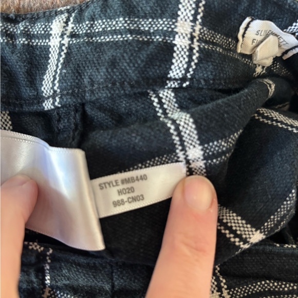 MADEWELL Slim Emmett Wide Leg Pant in Windowpane Check. - Picture 7 of 9